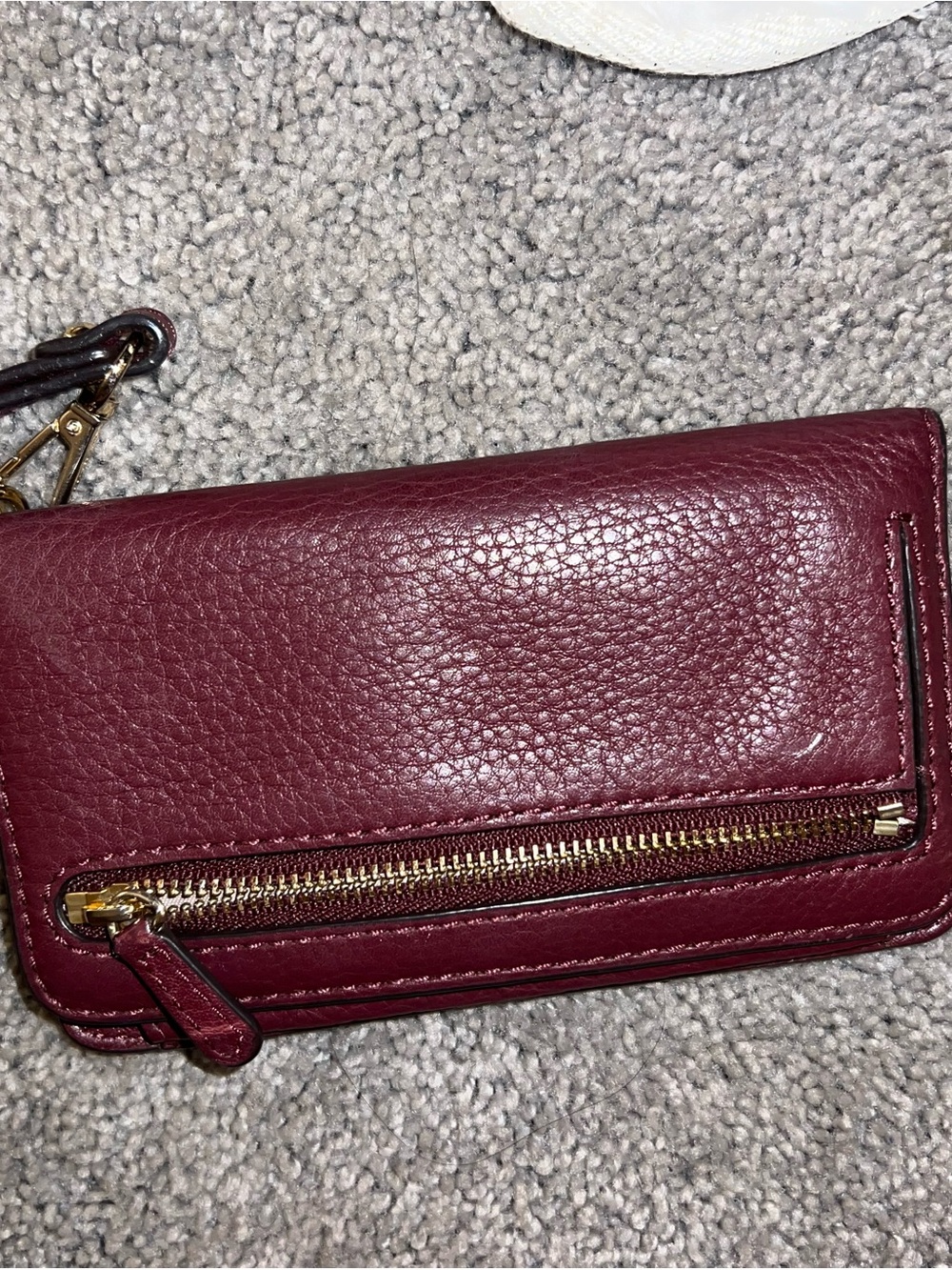 MICHAEL KORS Burgundy Pebbled Leather Crossbody Wallet - Picture 5 of 5